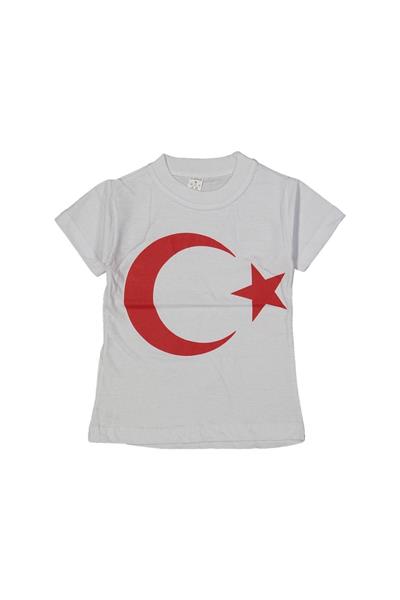 UNİSEX 10/14 YAŞ AY YILDIZ BASKILI TİŞÖRT