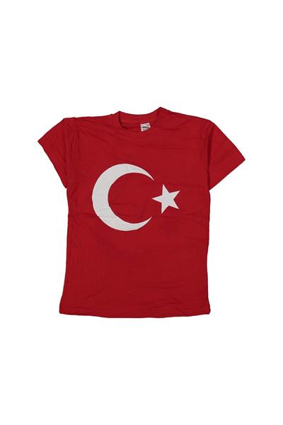 UNİSEX 4/8 YAŞ AY YILDIZ BASKILI TİŞÖRT