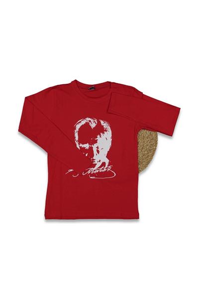 UNISEX 9/12 YAŞ ATATÜRK BASKILI SİYAH UZUN KOL BADİ