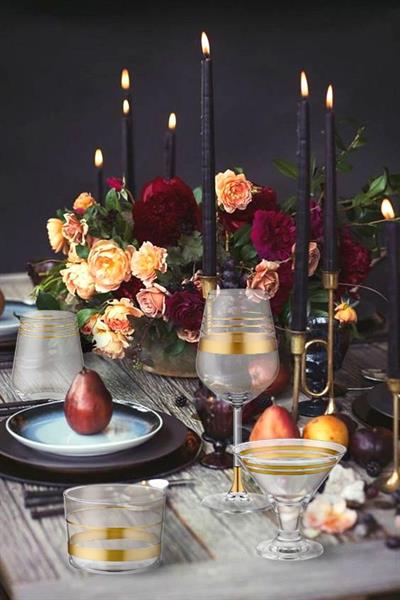 Lines Şarap Kadehi 6 Lı Set - Gold