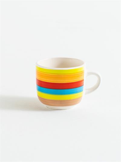 Sarı Çizgili Seramik Kupa