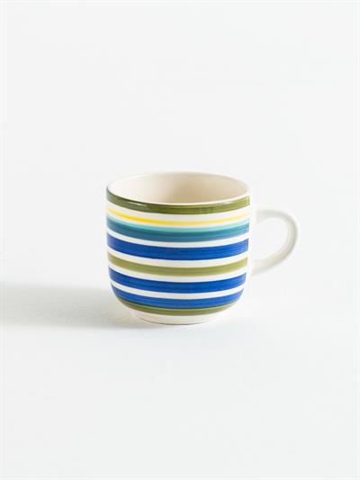 Yeşil Çizgili Seramik Kupa