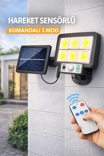 Solar Hareket Sensörlü Duvar Lambası 3 Modlu LED Bahçe Aydınlatma Dış Mekan Su Geçirmez Panel