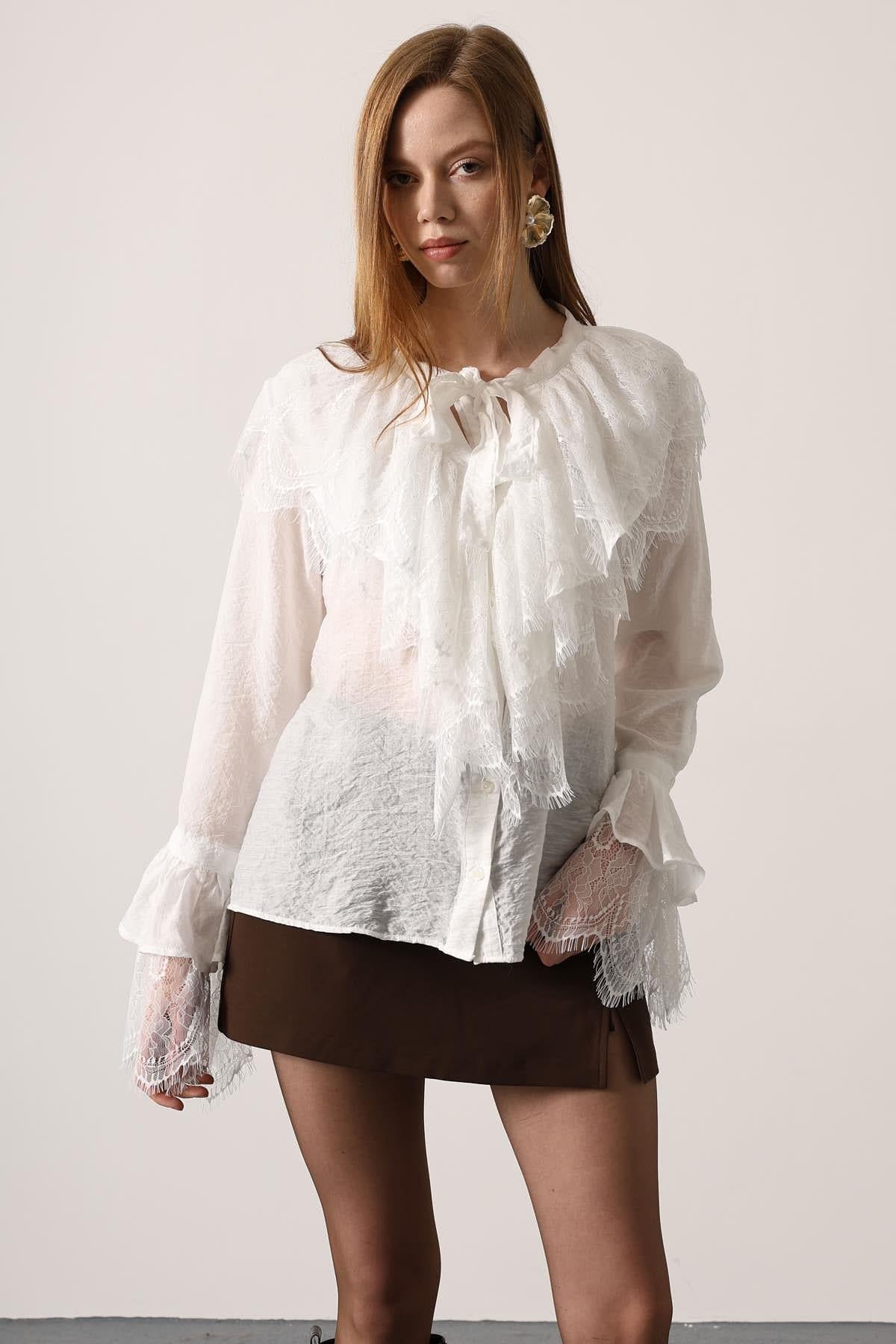 BLUZ GÖMLEK - Beyaz