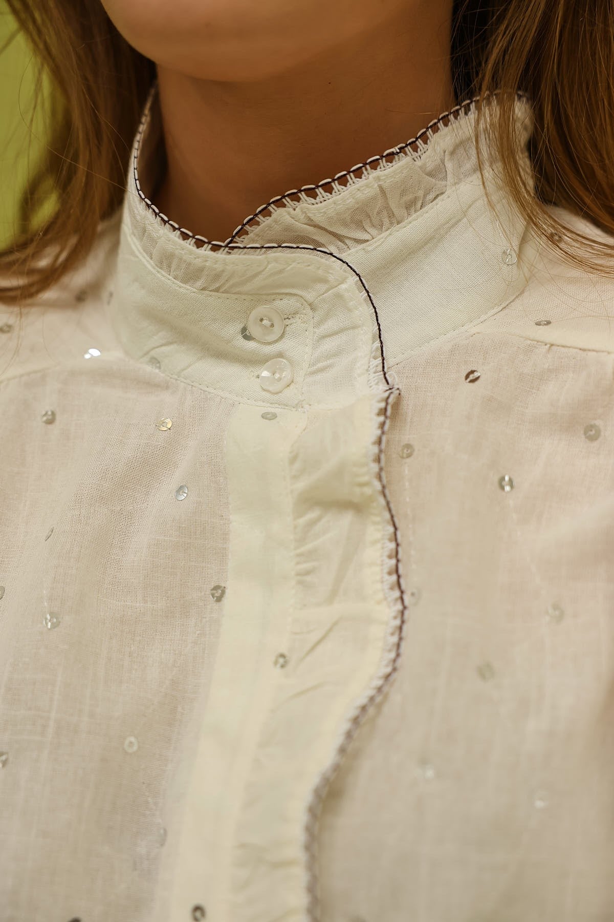 NAKIŞLI GÖMLEK - Beyaz