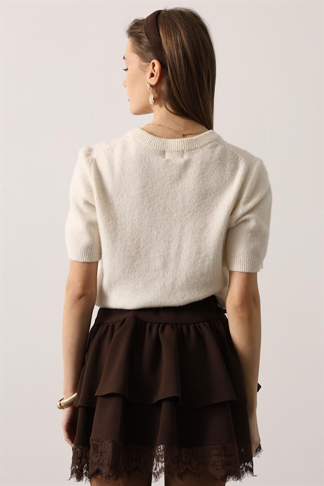 DANTELLİ ETEK - Kahve