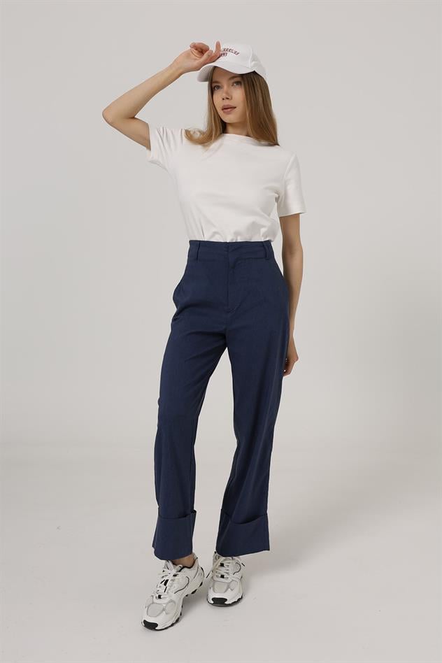 Duble Paça Pantolon - İndigo