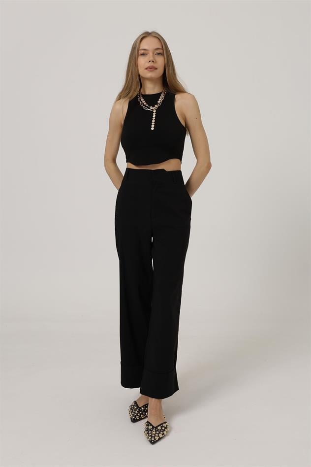 Duble Paça Pantolon - Siyah