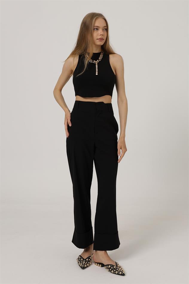 Duble Paça Pantolon - Siyah