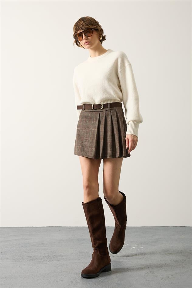 EKOSELİ ŞORT ETEK - Kahve