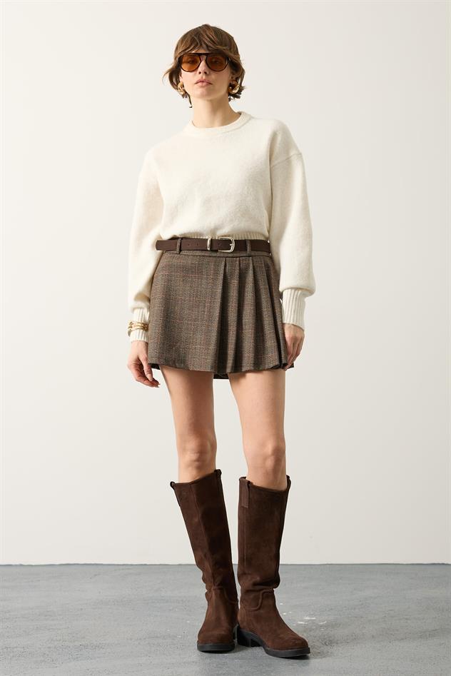 EKOSELİ ŞORT ETEK - Kahve