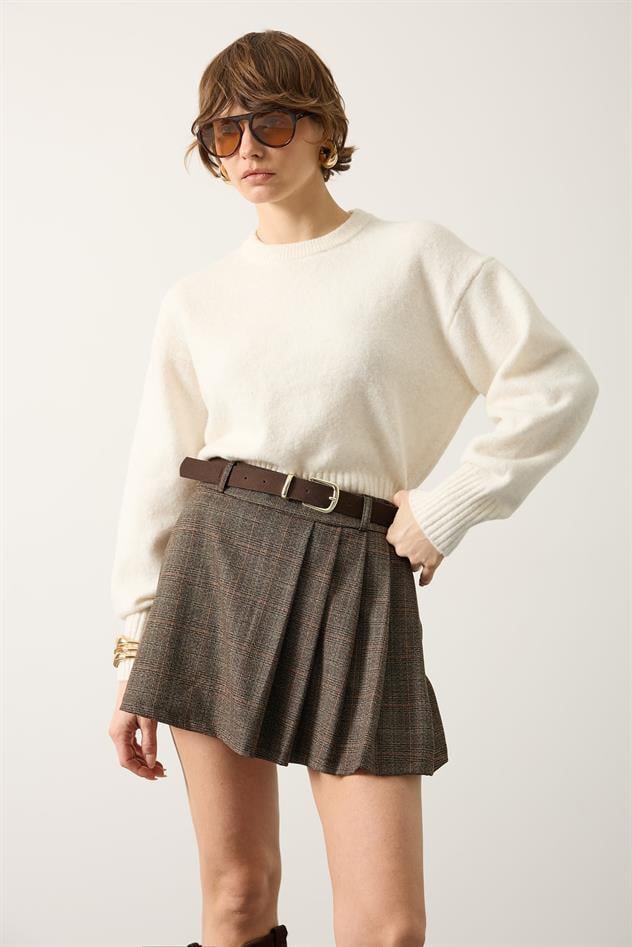 EKOSELİ ŞORT ETEK - Kahve