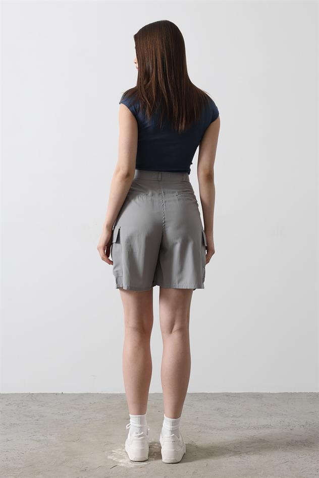 Cargo Cepli Şort - Gri