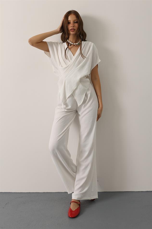 Asimetrik Kesim Takım - Beyaz