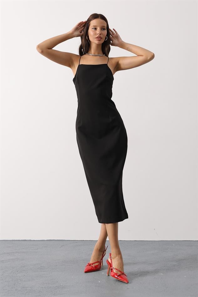 Strappy Long Dress Black