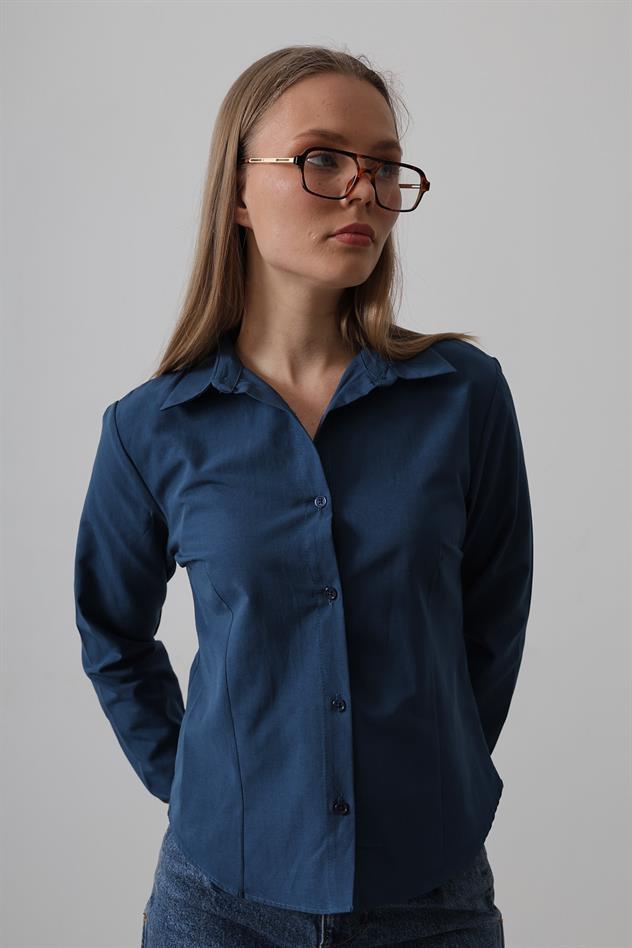 Basic Gömlek - İndigo