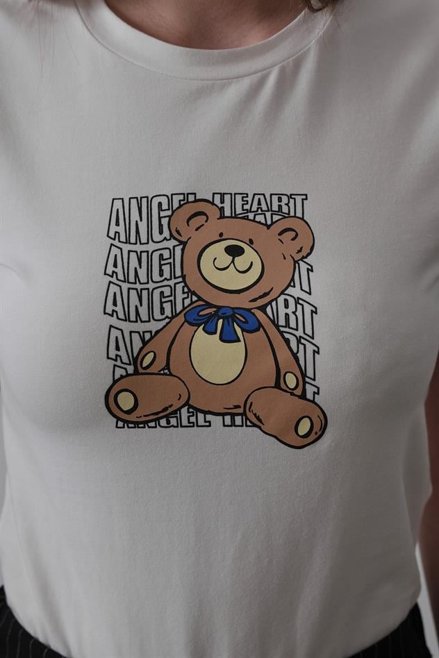 Baskı Detaylı T-shirt - Ekru