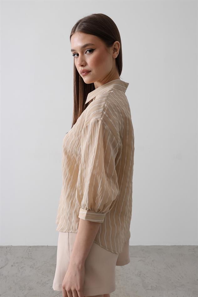 Çizgili Gömlek - Taş