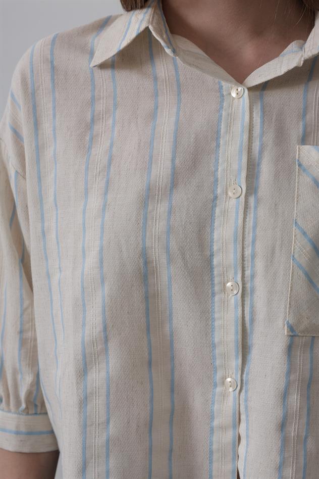 Gömlek - Bej Mavi