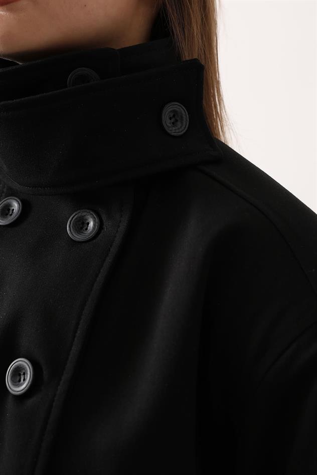 DÜĞMELİ KISA CEKET - Siyah