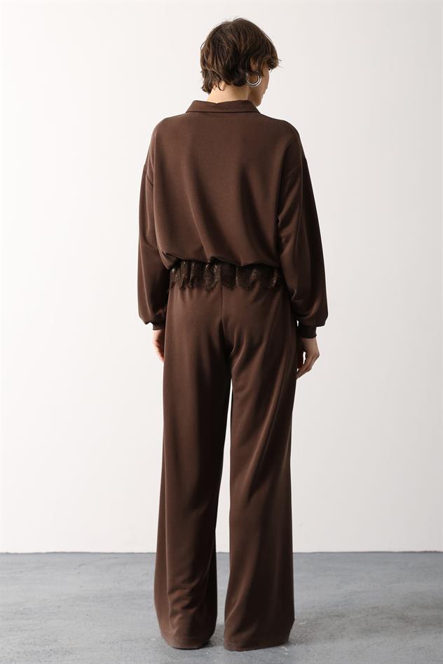 FERMUAR DETAYLI TAKIM - Kahve