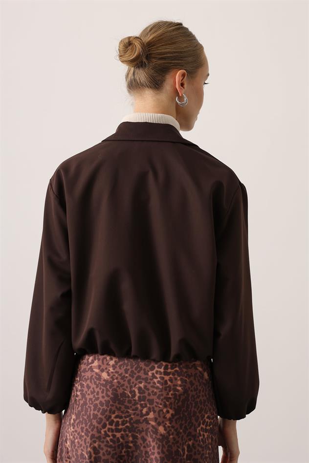 FERMUARLI BOMBER CEKET - Kahve