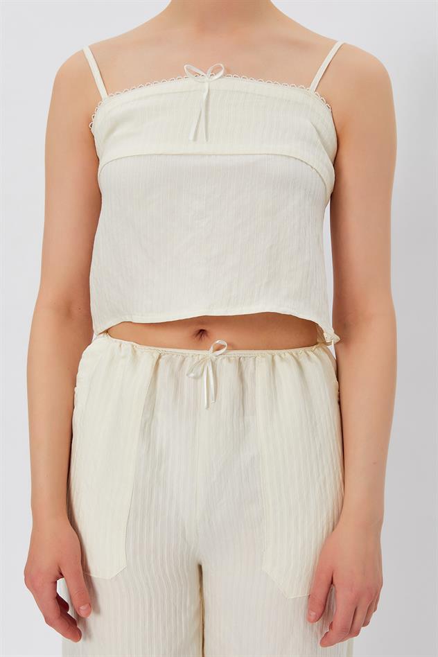 String Strap Blouse Ecru