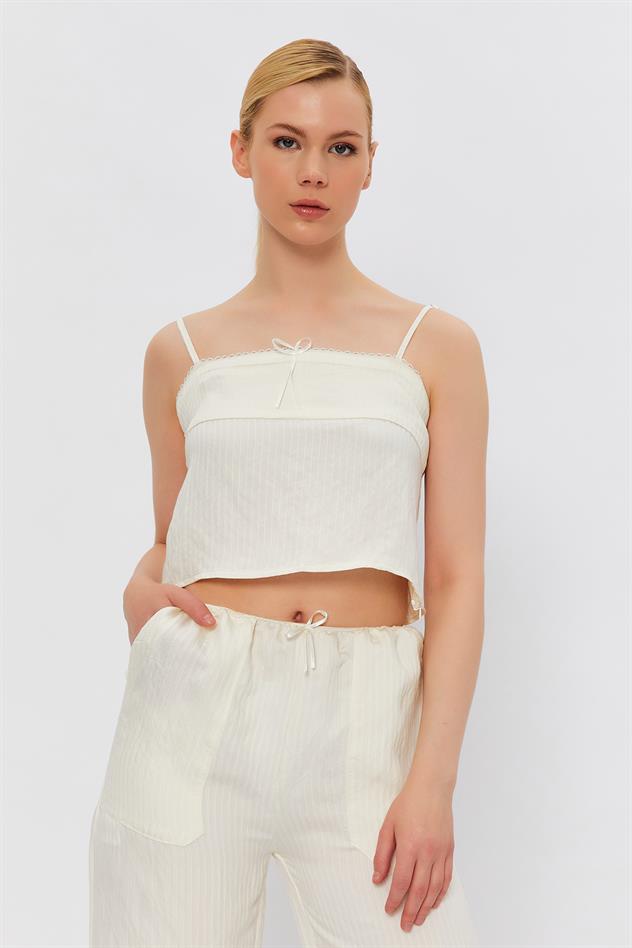 String Strap Blouse Ecru