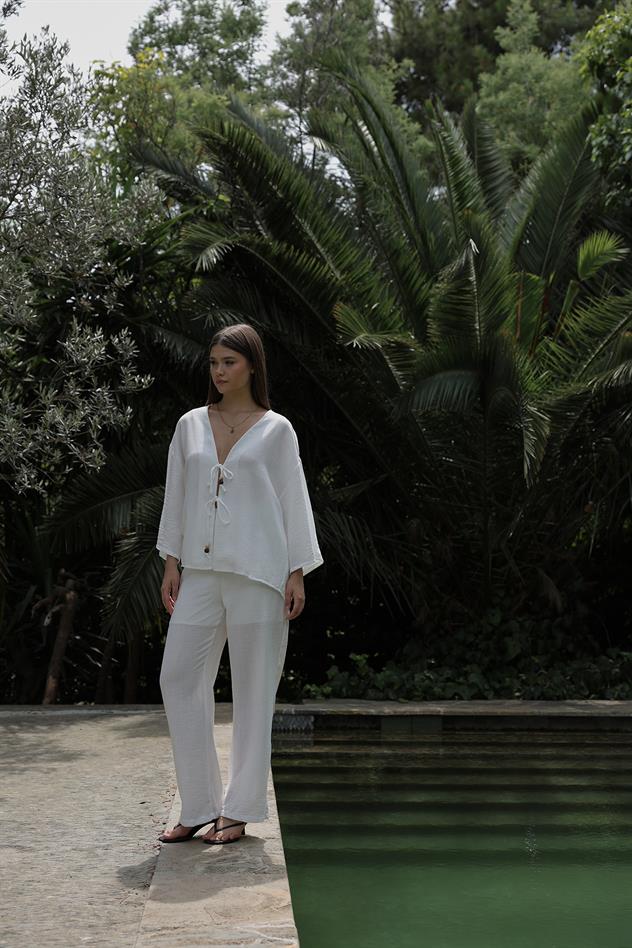 Keten Takım - Beyaz