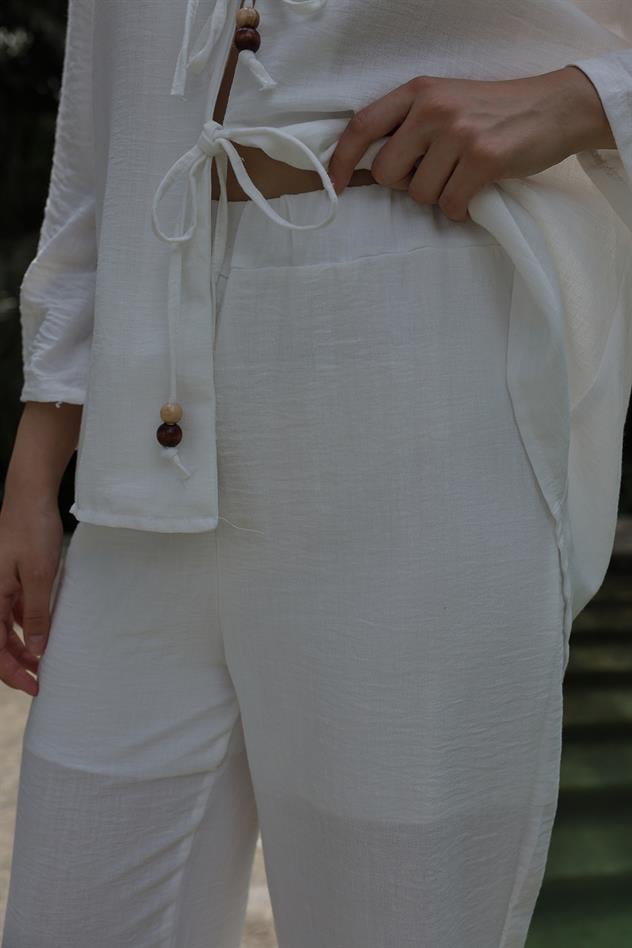 Keten Takım - Beyaz