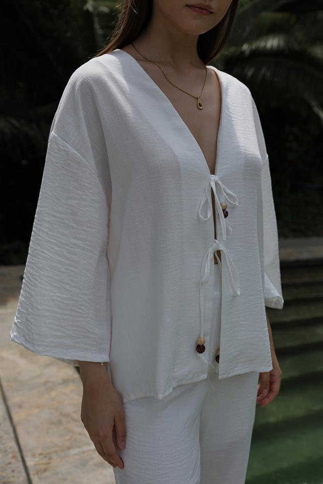 Keten Takım - Beyaz