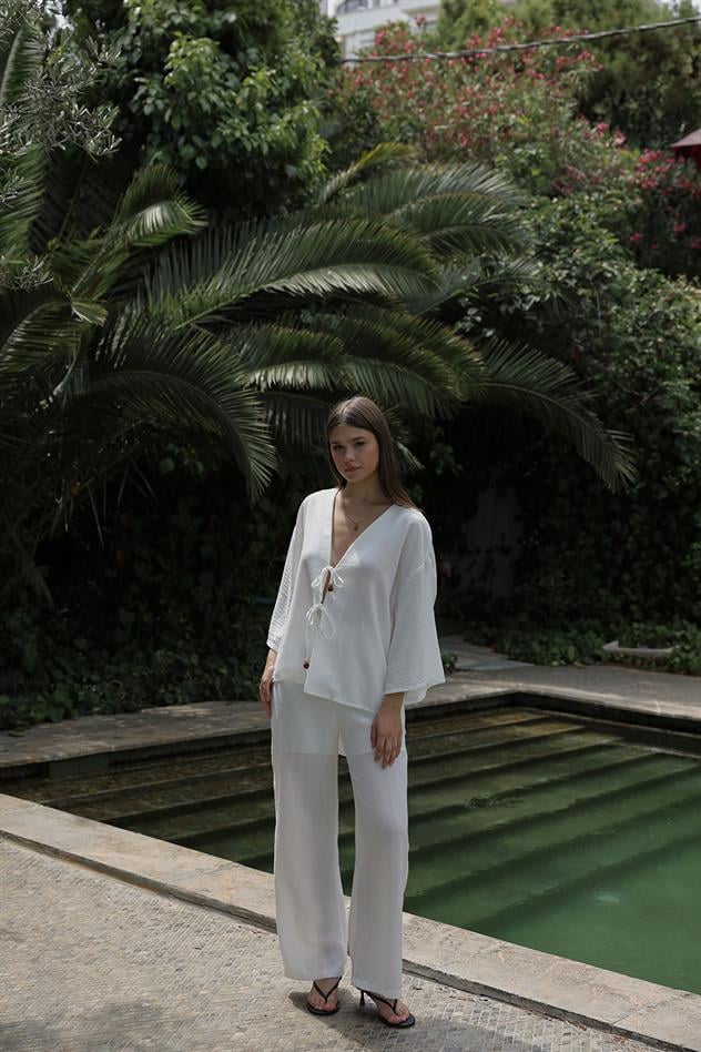 Keten Takım - Beyaz