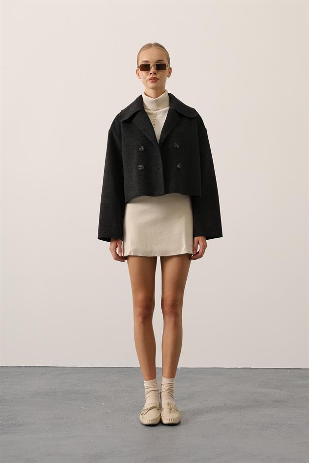 KISA KAŞE OVERSİZE CEKET - Antrasit