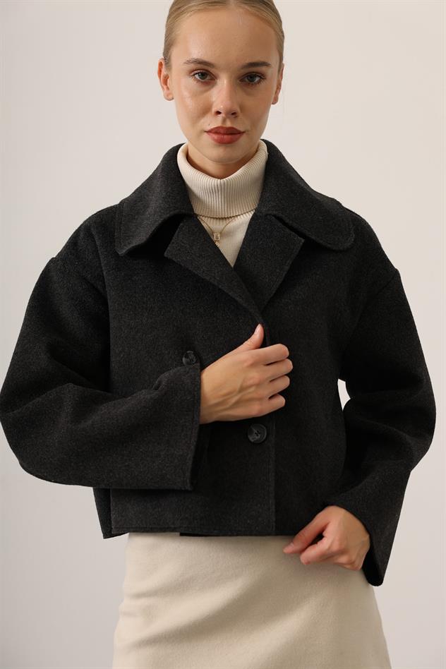 KISA KAŞE OVERSİZE CEKET - Antrasit