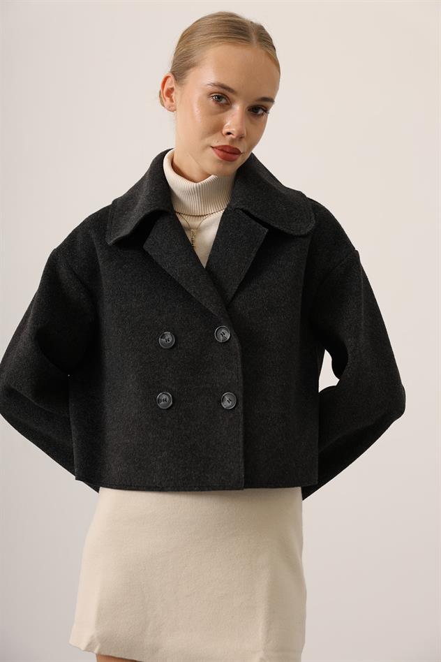 KISA KAŞE OVERSİZE CEKET - Antrasit