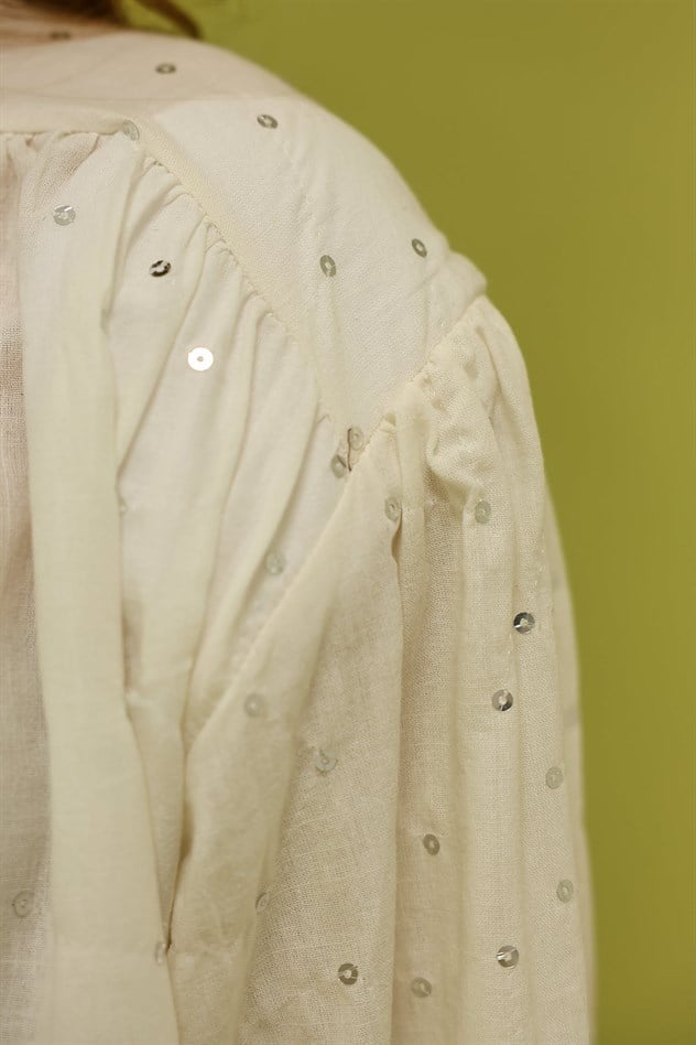 NAKIŞLI GÖMLEK - Beyaz