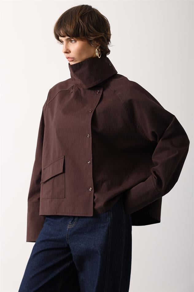 OVERSİZE GÖMLEK - Kahve