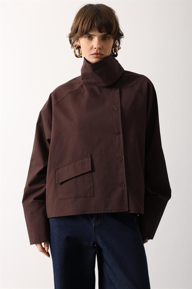 OVERSİZE GÖMLEK - Kahve