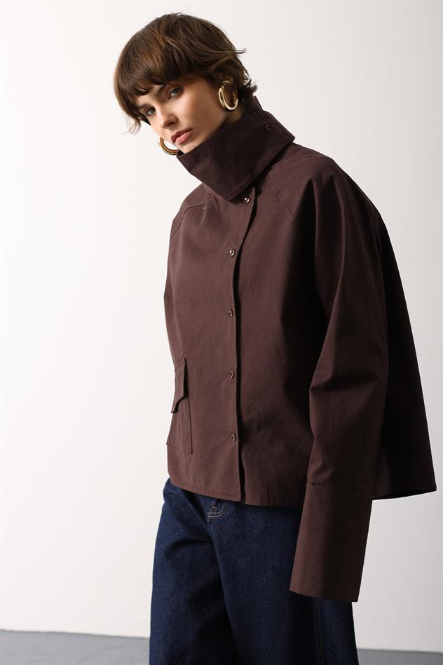 OVERSİZE GÖMLEK - Kahve