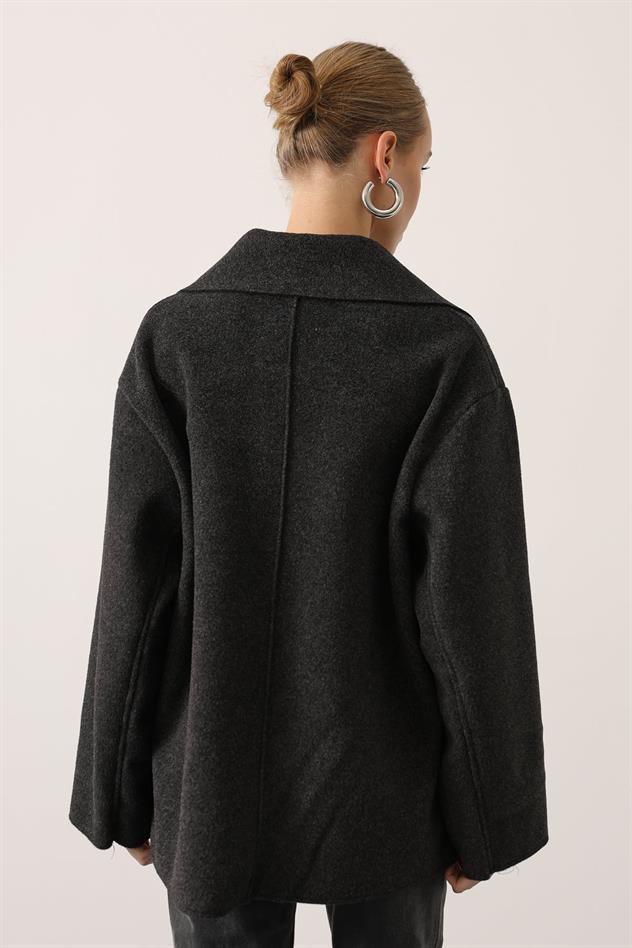 OVERSİZE KAŞE CEKET - Antrasit