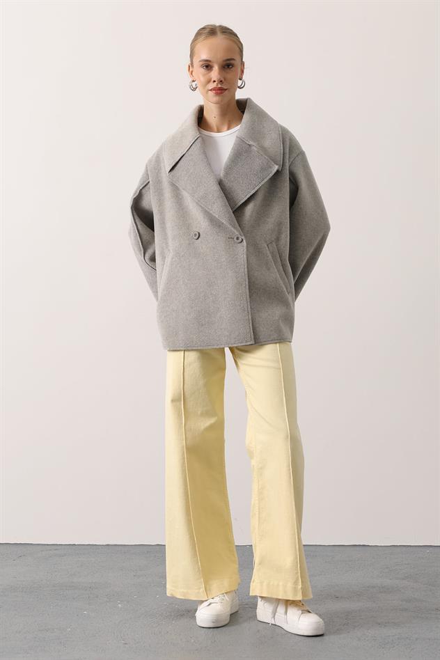 OVERSİZE KAŞE CEKET - Gri