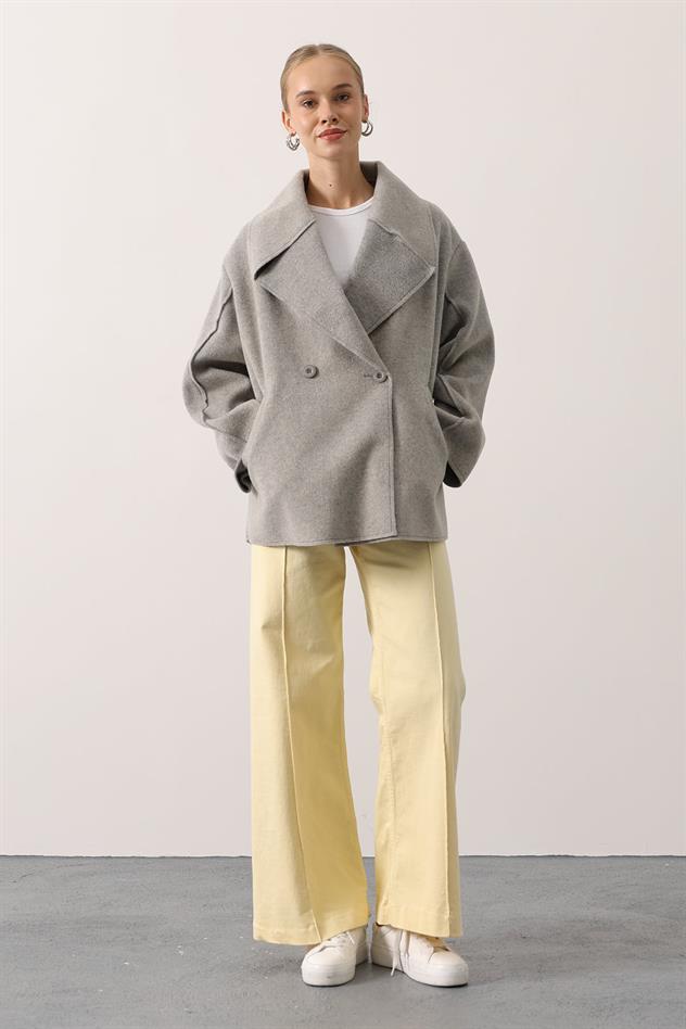 OVERSİZE KAŞE CEKET - Gri