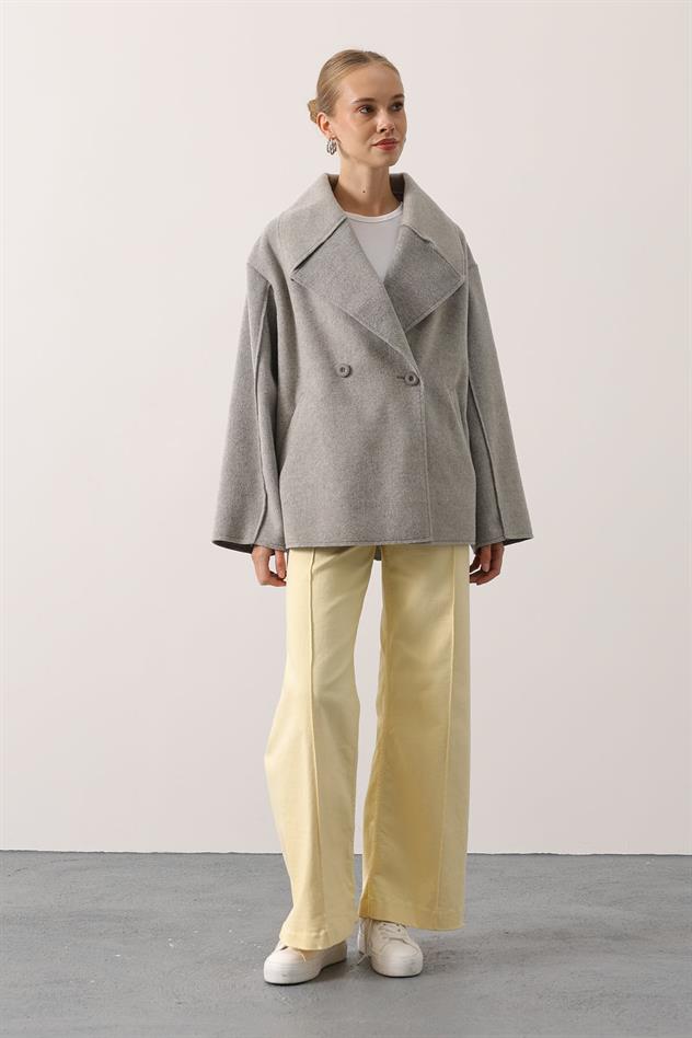 OVERSİZE KAŞE CEKET - Gri