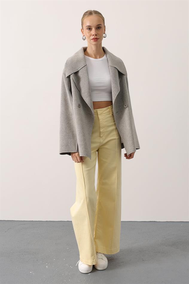 OVERSİZE KAŞE CEKET - Gri