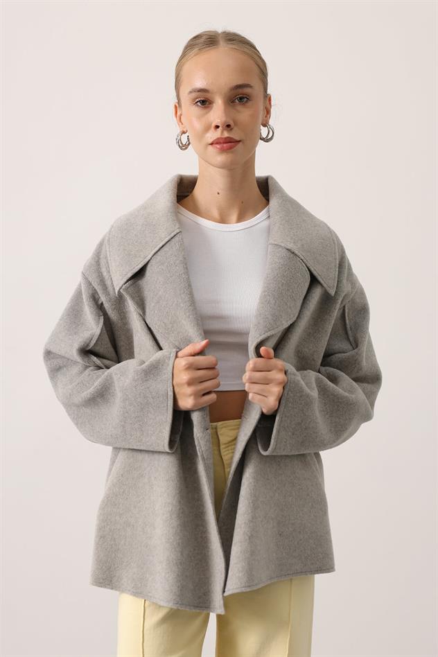 OVERSİZE KAŞE CEKET - Gri