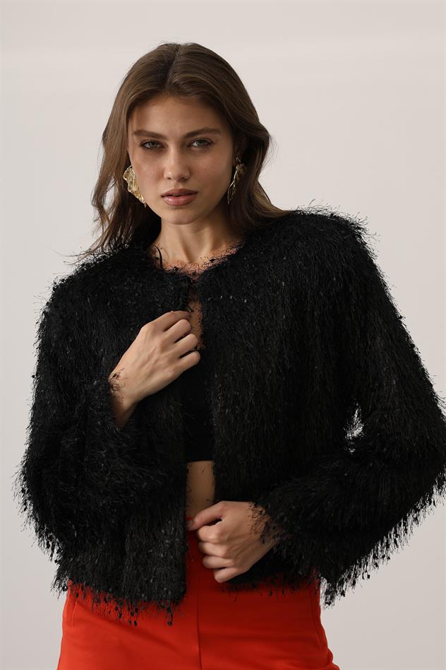 SACAKLI CEKET - Siyah