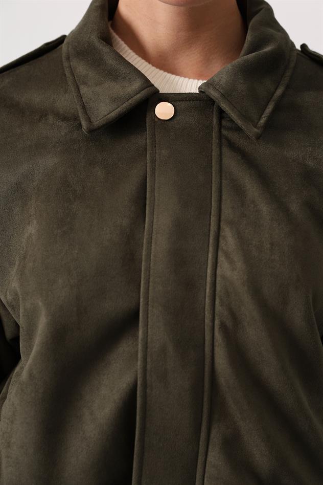 SÜET BOMBER CEKET - Haki