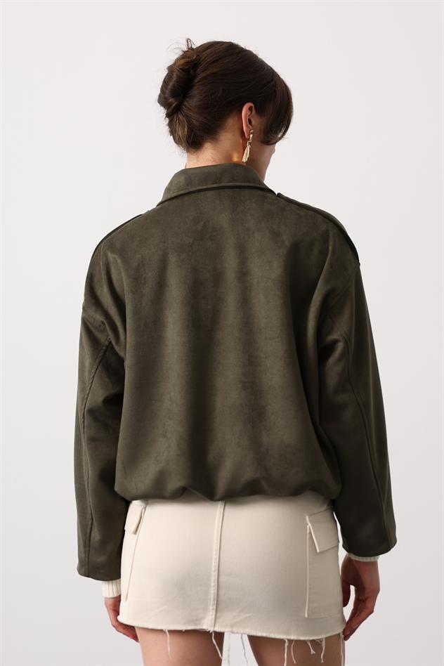 SÜET BOMBER CEKET - Haki