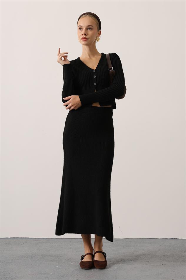 TRİKO TAKIM ELBİSELİ - Siyah