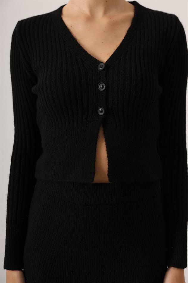 TRİKO TAKIM ELBİSELİ - Siyah